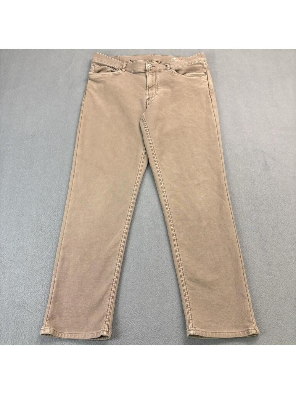 Faherty Men’s Stretch Terry 5 Pocket Pants Size 34 (Fit 35x28.5 in.) Khaki